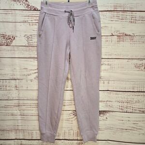 DKNY Womens Lavender Soft Fleece Joggers Pintuck Seam Sweatpants Purple XS